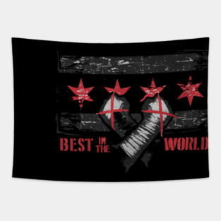 CM Punk Chicago Flag Tapestry