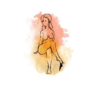 Watercolor girl with panties T-Shirt