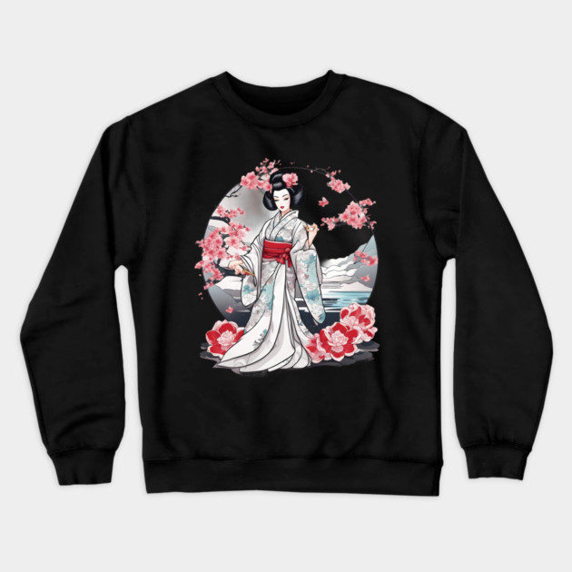 Geisha Tattoo Crewneck Sweatshirt by animegirlnft