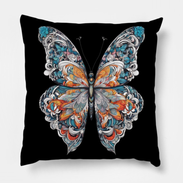 Butterfly Drawing Pillow by animegirlnft