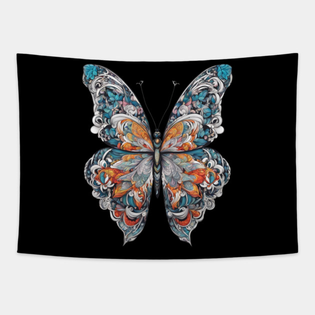 Butterfly Drawing Tapestry by animegirlnft