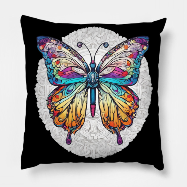 Colorful Butterfly Pillow by animegirlnft