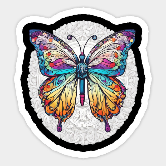 Colorful Butterfly Sticker by animegirlnft