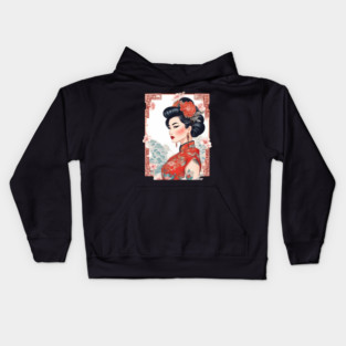 Traditional Chinese Lady Kids Hoodie