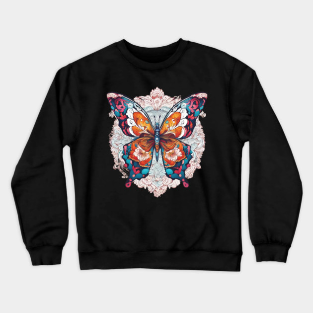 Butterfly Mandala Crewneck Sweatshirt by animegirlnft