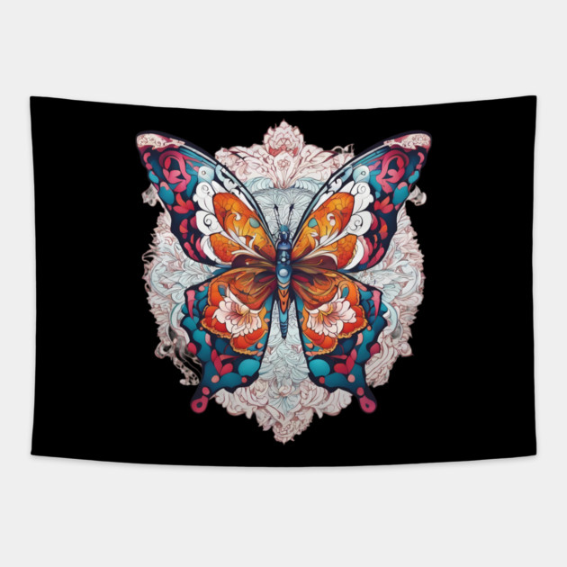 Butterfly Mandala Tapestry by animegirlnft