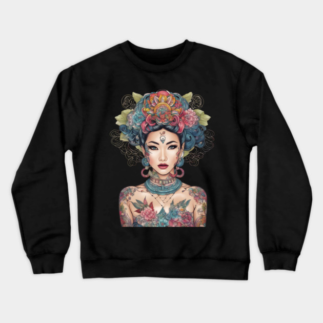 Shanghai Girl Crewneck Sweatshirt by animegirlnft