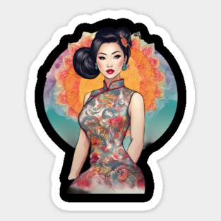 Chinese Dragon Lady Sticker