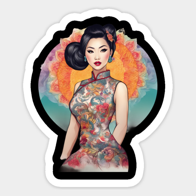 Chinese Dragon Lady Sticker by animegirlnft