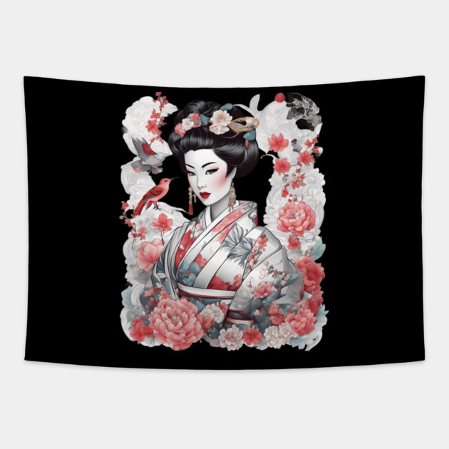 Japanese Geiko Tapestry by animegirlnft