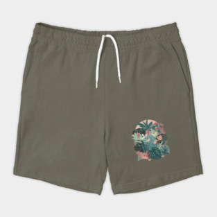 Tropical Tendencies on Peach and Green Shorts
