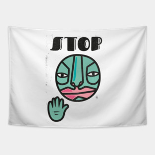 STOP - hand - face Tapestry