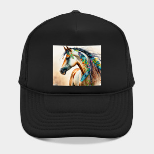 White Native Horse Hat