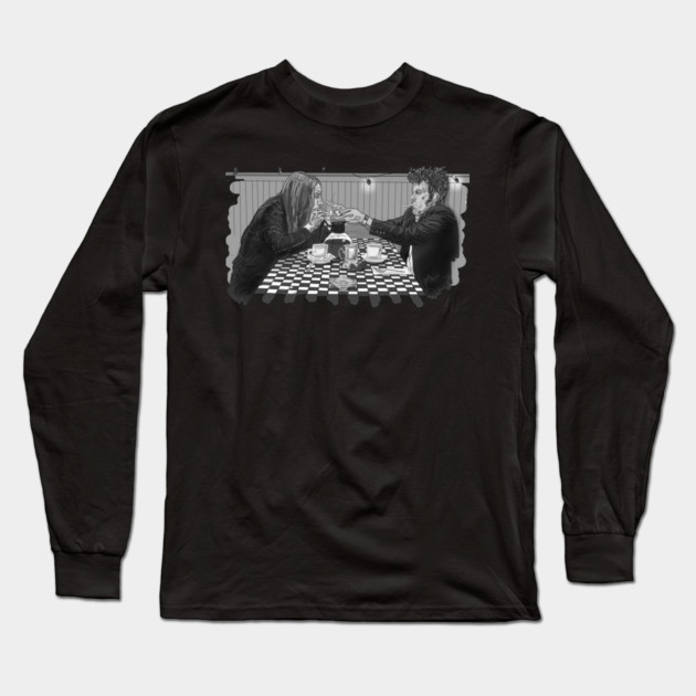 Coffee & Cigarettes: Mr. Waits and Mr. Pop Long Sleeve T-Shirt by 51Deesigns
