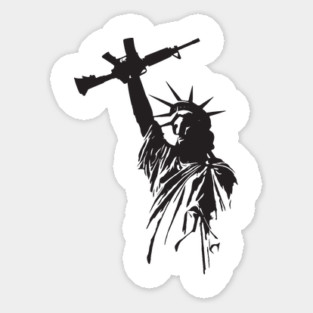 Pro Second Amendment 2A Lady Liberty With Raised Firearm Sticker