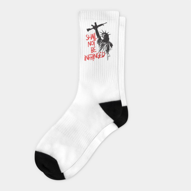 Pro Second Amendment 2A Lady Liberty With Raised Firearm Socks by Nonstop Shirts