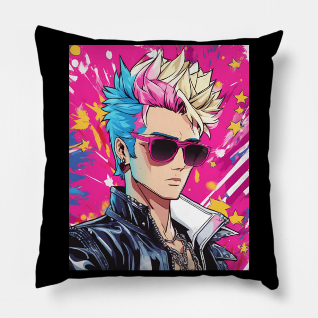Punk Rocker Pillow by animegirlnft
