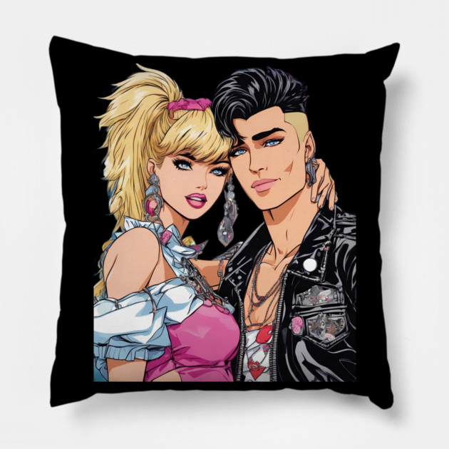 80s Synthwave Pillow by animegirlnft