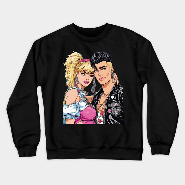 80s Synthwave Crewneck Sweatshirt by animegirlnft