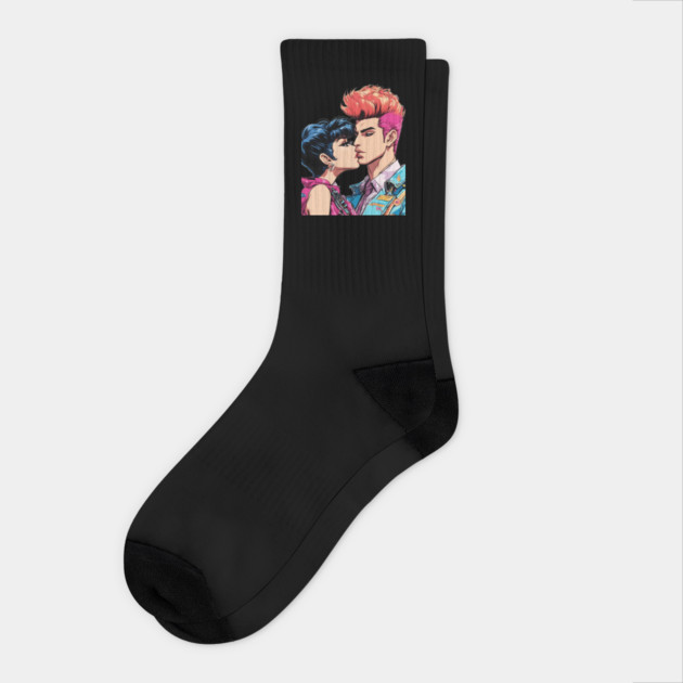 Pop Art Couple Socks by animegirlnft