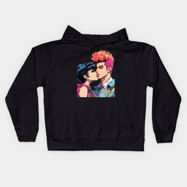 Pop Art Couple Kids Hoodie by animegirlnft