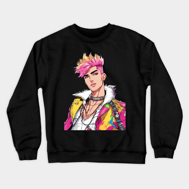 Cute Boy Crewneck Sweatshirt by animegirlnft