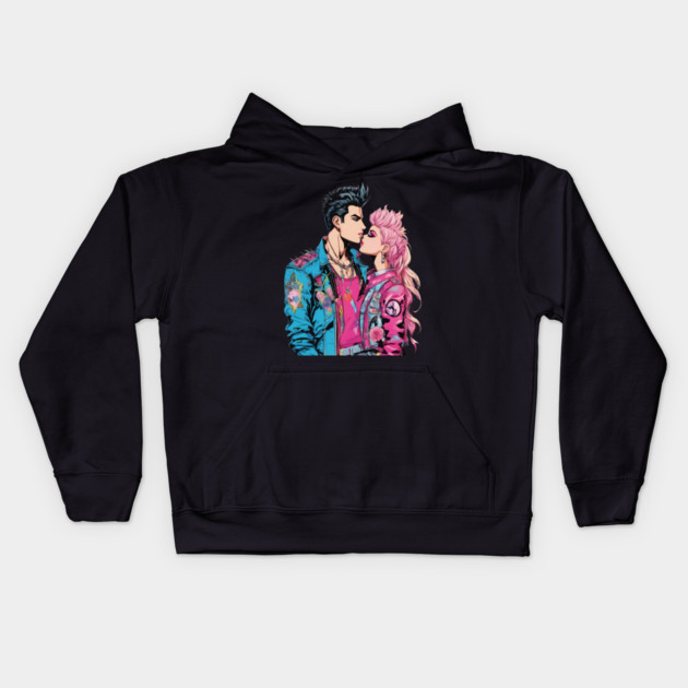 Kiss Love Kids Hoodie by animegirlnft