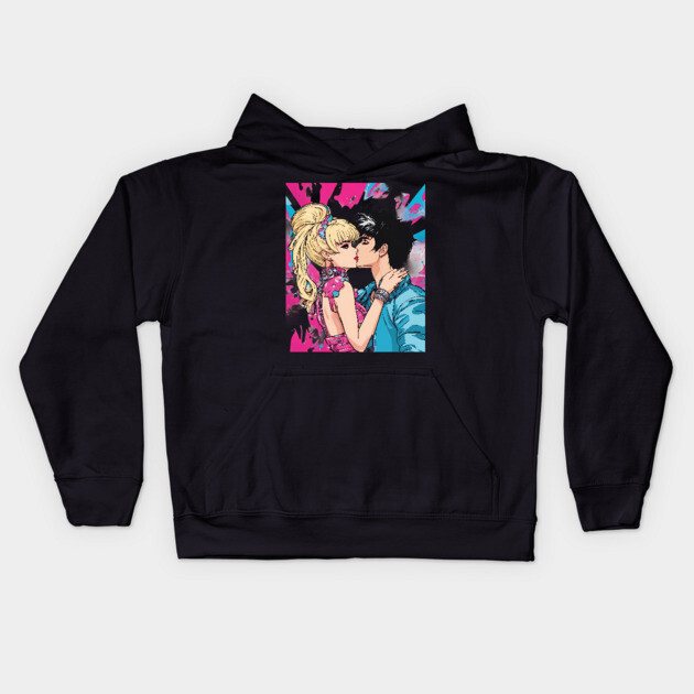 Hugs and Kisses Kids Hoodie by animegirlnft