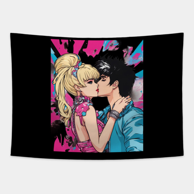 Hugs and Kisses Tapestry by animegirlnft
