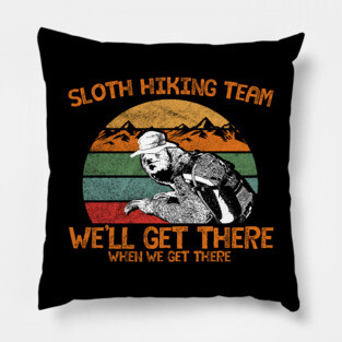 Sloth Hiking Team Pillow