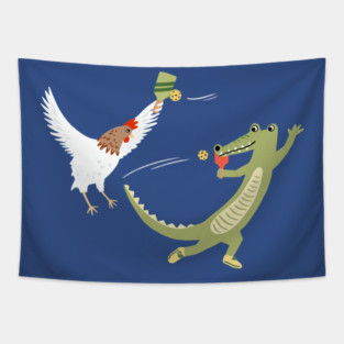 Pickleball Animals Tapestry