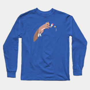 Pickleball Squirrel Long Sleeve T-Shirt