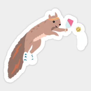 Pickleball Squirrel Sticker