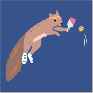 Pickleball Squirrel Posters and Art