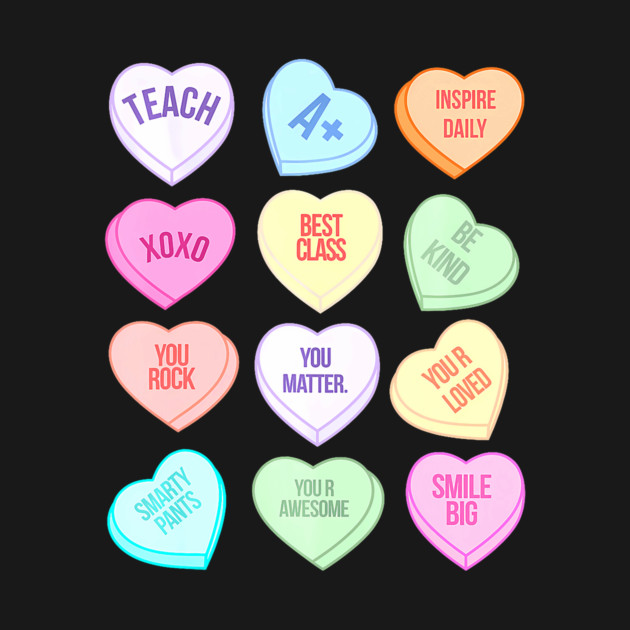 Funny Teacher Valentines Day Teach Heart Candy by jadolomadolo