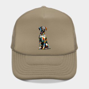 Vibrant Splashed Paint Catahoula Leopard Dog Artwork Hat