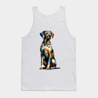 Vibrant Splashed Paint Catahoula Leopard Dog Artwork Tank Top