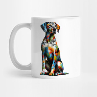 Vibrant Splashed Paint Catahoula Leopard Dog Artwork Mug