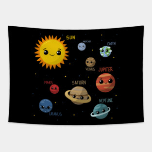 Kawaii Solar System Tapestry
