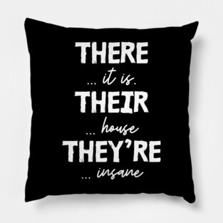 There Their They're Funny Grammar Grammatical Teacher Pillow