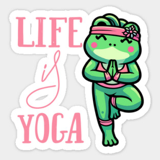 Yoga Frog - Yoga Is Life Sticker