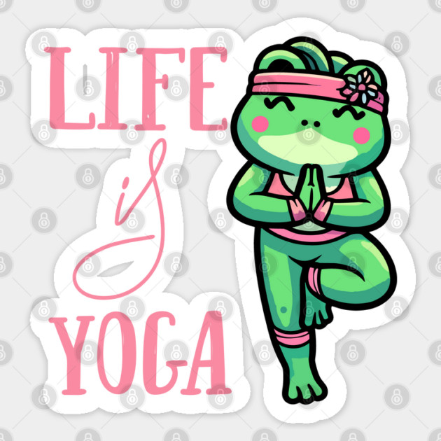 Yoga Frog - Yoga Is Life Sticker by JessArty