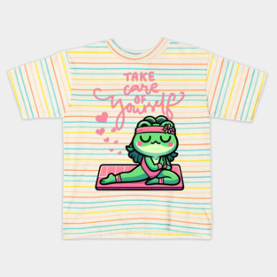 Yoga Frog - Take Care Of Yourself Kids T-Shirt