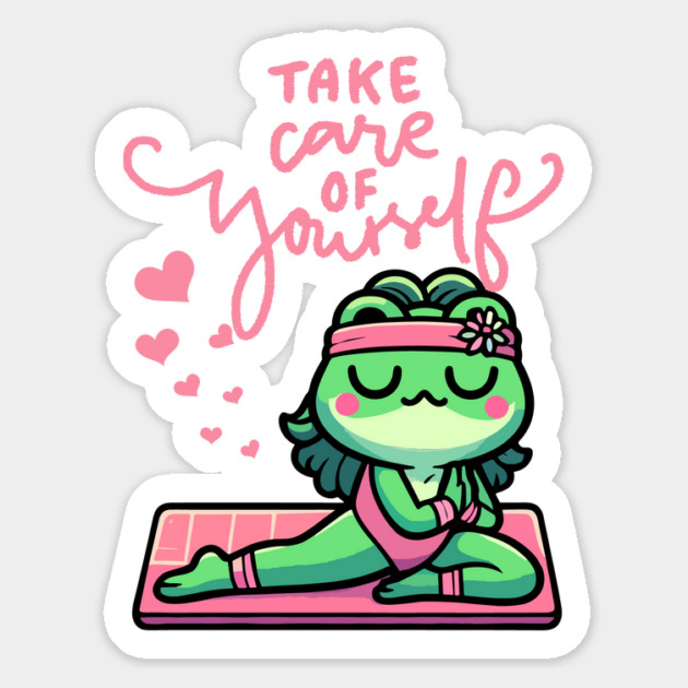 Yoga Frog - Take Care Of Yourself Magnet by JessArty