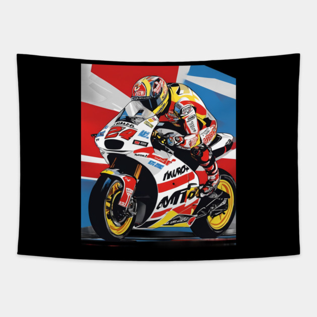 Motorcycle Tapestry by animegirlnft