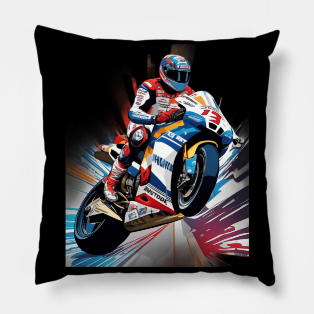 Motocross Pillow by animegirlnft