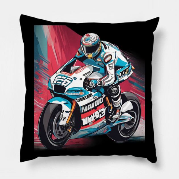 Motorcycle Racing Pillow by animegirlnft