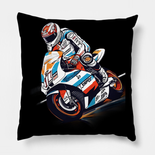 Motorbike Racing Pillow by animegirlnft