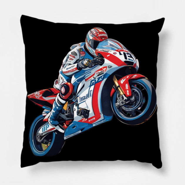 Moto Racing Pillow by animegirlnft