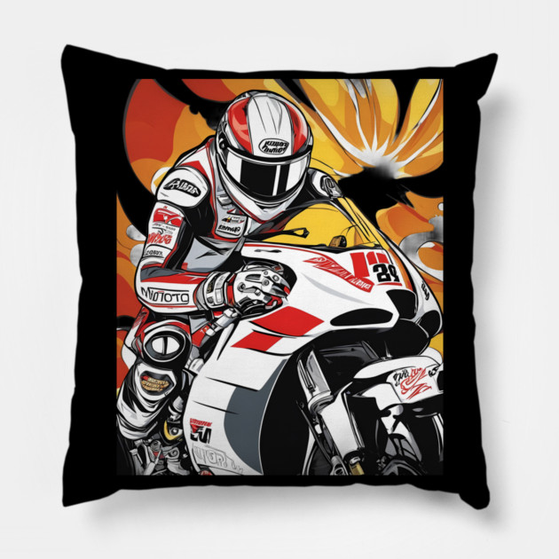 Racing Bike Pillow by animegirlnft